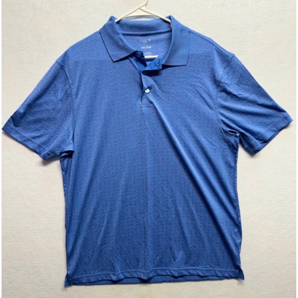 Cool 18 Pro Lightweight Short Sleeve Polo Blue Textured Design Size XXL